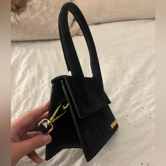 JACQUEMUS - Chiquito Handbag in Navy Blue Suede - Picture 2 of 6